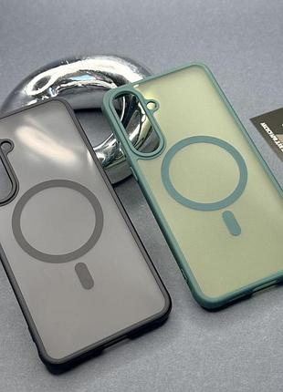 Чохол для samsung a37 (a376) з magsafe матовий прозорий протиударний із кольоровим обідком магнітний