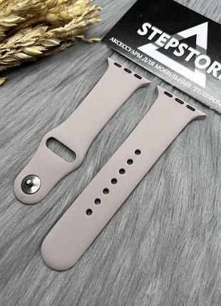 Ремінець s-m силіконовий для apple watch 38 40 41 мм series 1 2 3 5 6 7 se браслет однотонний кольоровий lavander (сірий)