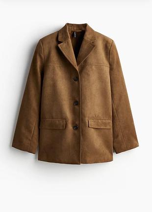Піджак h&m замшевий коричневий, розмір s