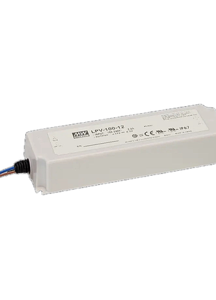 Импульсный блок питания mean well lpv-100-24 100 вт 24 в 4.2 а ac/dc влагозащищенный корпус white