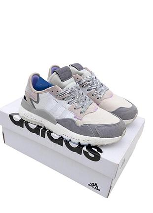 Женские кроссовки adidas nite jogger серые с фиолетовым 38(24см)