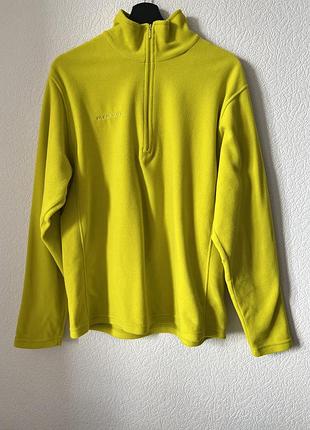 Жовта салатова флісова кофта фліска mammut tecnopile 1/4 zip l розмір