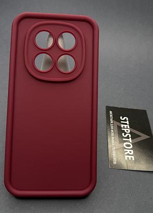 Чехол для xiaomi redmi note 15 pro 5g с закрытой камерой силиконовый противоударный объемный бордовый
