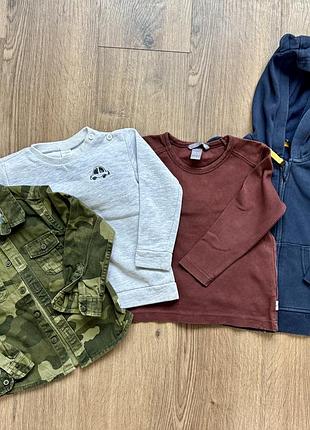 Лот на хлопчика 2-3 роки сорочка камуфляж худі лонг світшот h&m