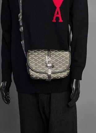 Сумка goyard чорна сумка через плече гаярд (b)