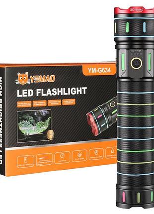 Фонарь yemao ym-g634 tg 30w, 1x401350, power bank, зу type-c, zoom, кейс