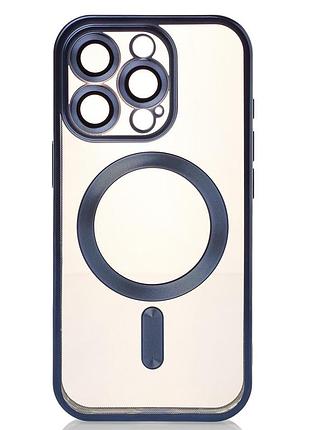 Силіконовий чохол magsafe shining matte для iphone 16 pro blue titanium