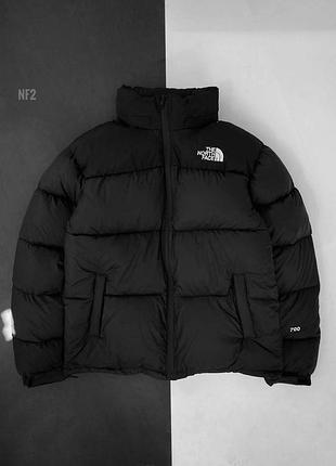 Женская зимняя куртка the north face черная оверсайз пуховик до -30*с тнф логотип вышивка m (b)