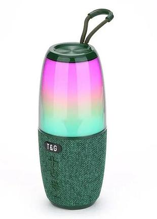 Bluetooth-колонка tg644 с rgb подсветкой, speakerphone, радио, green