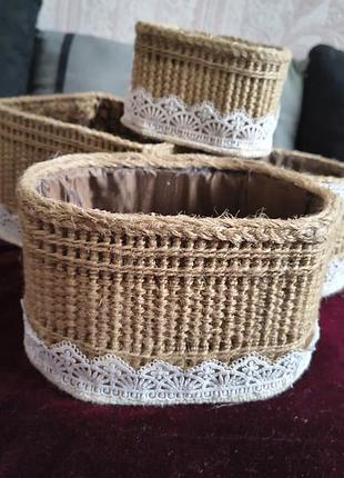 Кошик плетений, органайзер для дрібниць 🤩🤩🤩 ручна робота 20*13*12