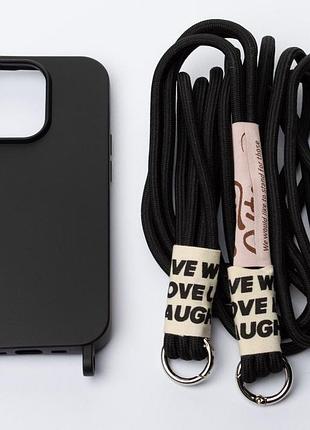 Силиконовый чехол cord для iphone 15 pro max черный