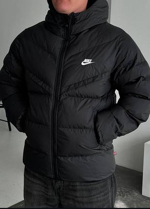Чоловічий зимовий пуховик nike storm fit чорний до -20*с куртка найк шторм фіт на зиму m (b)