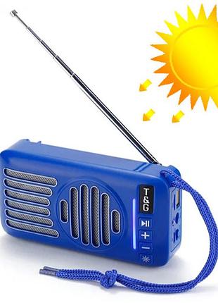 Bluetooth-колонка tg368, speakerphone, радио, солнечная батарея, blue