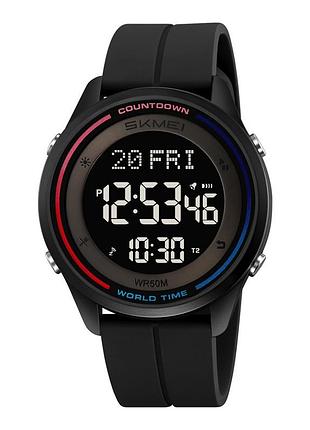 Часы наручные 2412pbk skmei, black-silicone