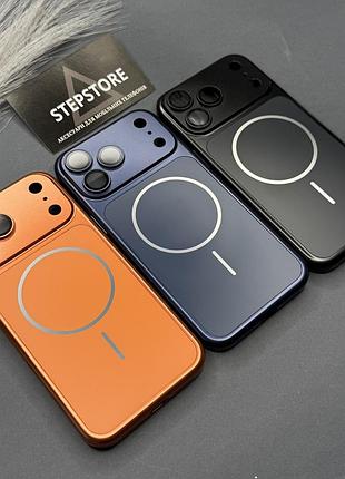 Чохол для iphone 17 pro max з magsafe і лінзами на камеру скляний матовий glass ag case