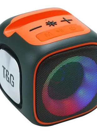 Bluetooth-колонка tg359 с rgb подсветкой, speakerphone, радио, green