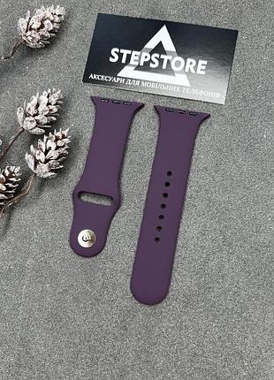 Ремінець s-m силіконовий для apple watch 42 44 45 49 ultra mm series 1 2 3 4 5 6 7 se браслет 11. темно-фіолетовий