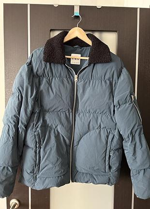 Зимова куртка zara з хутряним коміром