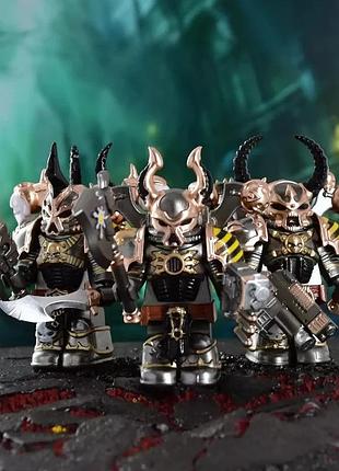 Набор фигурок warhammer космодесант хаоса черный легион 3 шт совместимы с лего