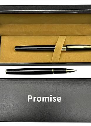 Подарочная ручка роллерная promise в футляре (черно-золотая) 280