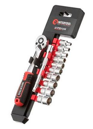Набор инструмента на планке intertool 1/4" x 12 ед. storm (et-8012)