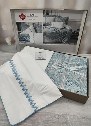 Постельное бельё cotton box elit saten евро размер stilla mavi
