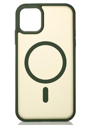Силіконовий чохол magsafe matte для iphone 11 зелений