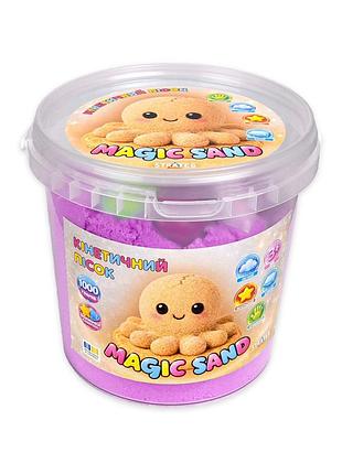 Кінетичний пісок magic sand 31200 фіолетовий 1000 гр, формочки 6 шт