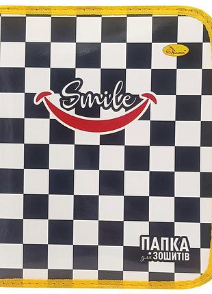 Папка для тетрадей на молнии "smile black and white" ап-1001-11