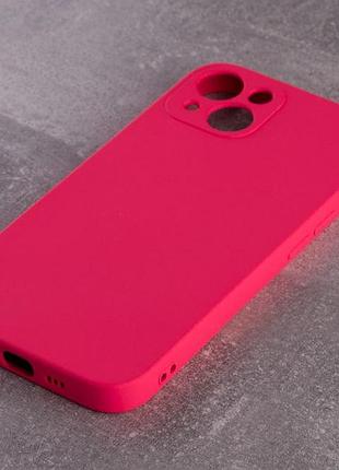Силіконовий чохол soft silicone case для iphone 14 (без лого) малиновий