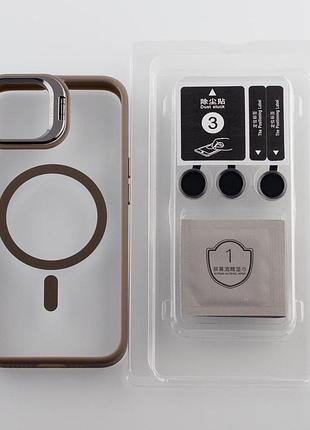 Силіконовий чохол magsafe camera glass protection для iphone 11 pro max сірий