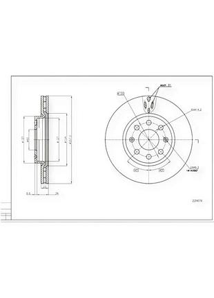 Диск тормозной fiat doblo, punto, opel corsa (2001-) передний (d257x22mm) hart