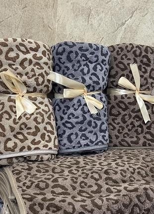 Банні рушники з пухкої та щільної мікрофібри леопардові colorfull home
