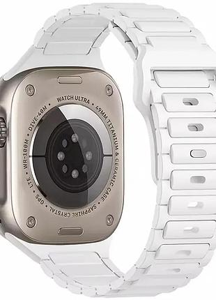 Силиконовый ремешок defense для apple watch 42(ser.1-3)/44/45/46/49mm (белый)