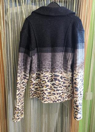 Дуже теплий кардиган-жакет alba moda (100% меринос), р. 40 (m/l), омбре/леопард