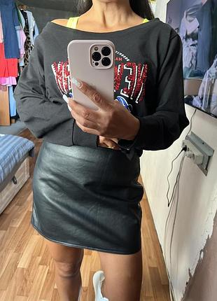 Спідниця шкіряна h&m оригінал р.46 2