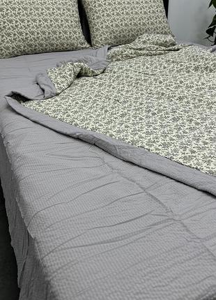 Постільна білизна з літною ковдрою полуторна 150х200 муслін жатка наволочки 50х70 №4