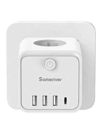 Многофункциональная розетка sameriver zyc18 розетка удлинитель 7 в 1 с четырьмя usb-разъемами, 4000 вт