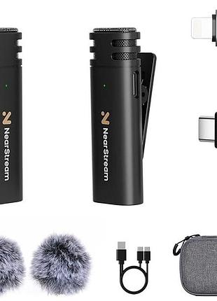 Петличный микрофон nearstream wireless microphone беспроводной петличный микрофон с кейсом для хранения
