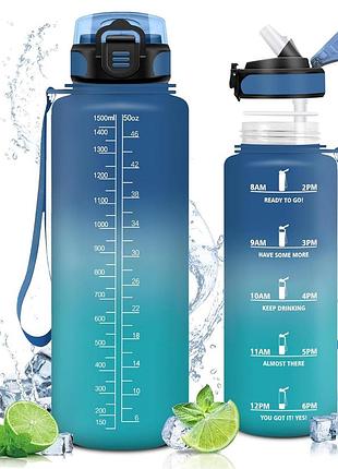 Спортивная бутылка для воды 1.5 л sports water bottle sh-xz герметичная бутылка для фитнеса