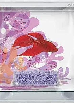 Декоративный аквариум для петушка 2л marina betta flower комплект мини-аквариума для бойцовой рыбки