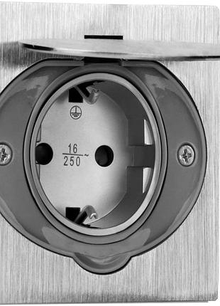 Герметична вбудована розетка orno hermetic socket or-ae-1397(gs) вологозахищена меблева розетка з неіржавкої сталі