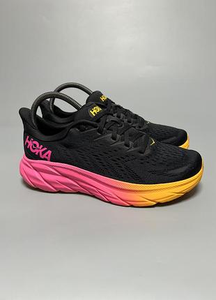 Кросівки для комфортної ходьби бігу тренувань hoka one one clifton 8 klaebo edition 1132091 bryll  ‘bryll / black / radiant yellow’ оригінал