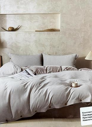 Постельное белье евро 200х230 вафля + сатин l&m home textiles наволочки 50*70 виноград