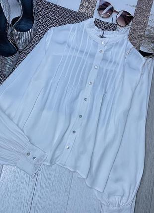 Біла сорочка mango xs oversize пряма сорочка жіноча базова сорочка оверсайз з обʼємними рукавами