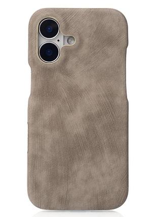 Чехол leather case для iphone 16 natural titanium