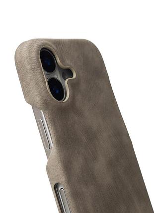 Чехол leather case для iphone 16 natural titanium 2
