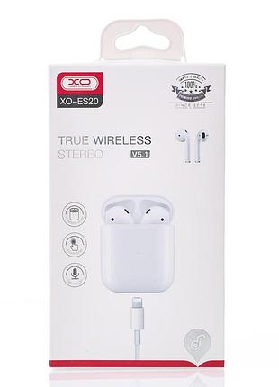 Наушники bluetooth xo (es20) без сенсора и беспр. зарядки белый