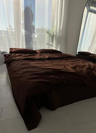 Підковдра двоспальна 175*210 бязь gold luxe (без застібки) однотонна коричнева