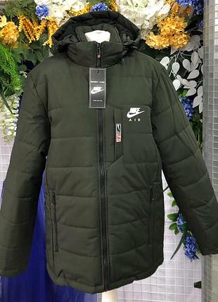 Мужская зимняя куртка nike air цвета хаки (темно-зеленый) 52